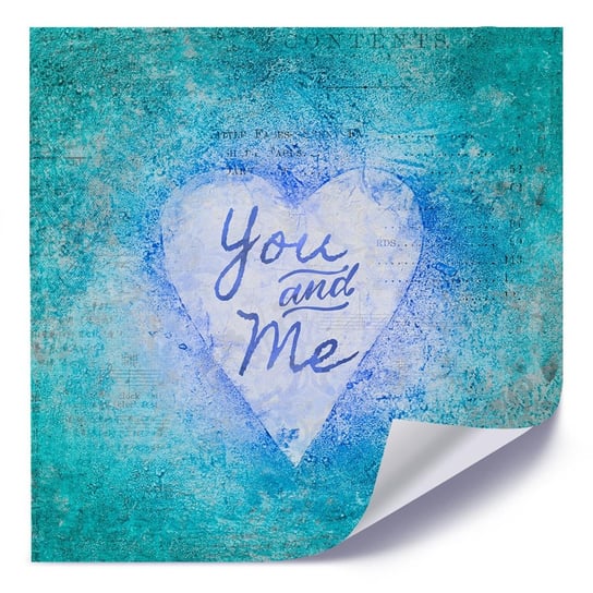Plakat FEEBY Niebieskie serce i napis, 40x40 cm Feeby