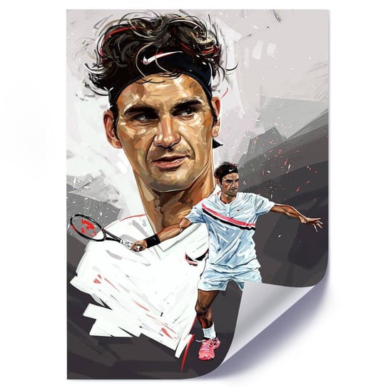 Plakat FEEBY Portret sportowca tenis, 40x60 cm Feeby