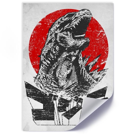 Plakat FEEBY Przerażająca Godzilla, 50x70 cm Feeby