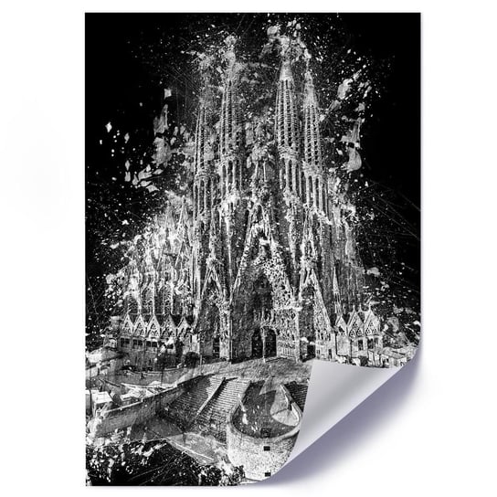 Plakat FEEBY Sagrada Familia w Barcelonie, 50x70 cm Feeby