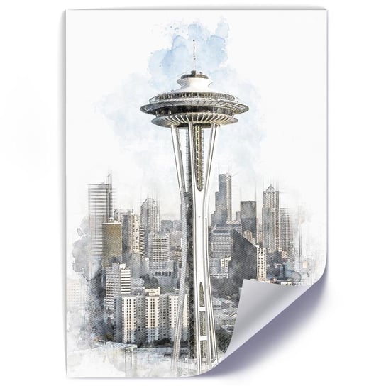 Plakat FEEBY Wieża Space Needle w Seattle, 50x70 cm Feeby