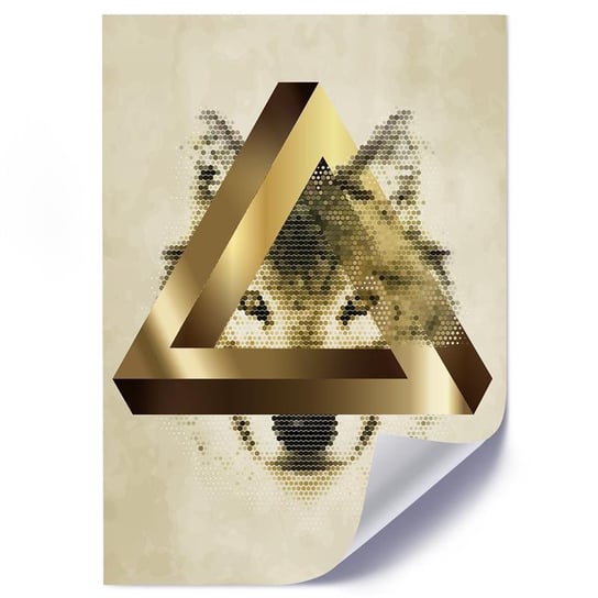 Plakat FEEBY Wilk trójkąt Penrose'a, 40x60 cm Feeby