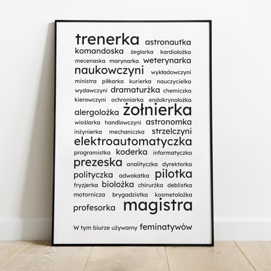 Plakat Feminatywy Biały 30x40 cm / Wydawnictwo West Pomerania Inny producent