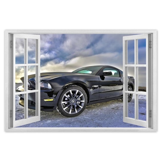 Plakat Ford Mustang w zimie, 120x80 cm ZeSmakiem