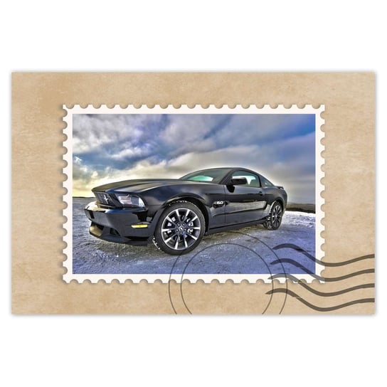 Plakat Ford Mustang w zimie, 60x40 cm ZeSmakiem