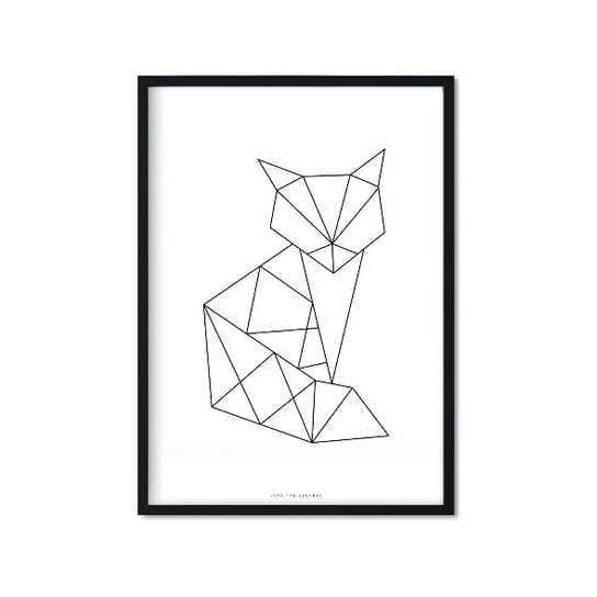 Plakat Fox, biało-czarny, 40x50 cm Love The Journey