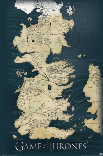 Plakat, Games Of Thrones - Map, 61x91 cm GAME OF THRONES