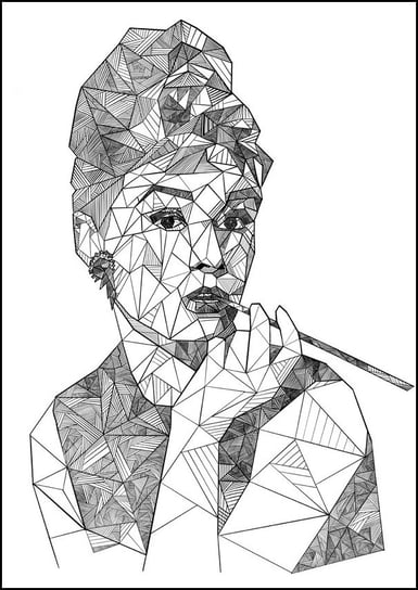 Plakat, Geometryczna Audrey Hepburn, 30x40 cm reinders