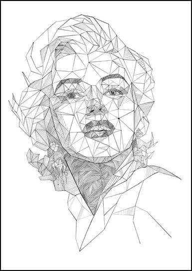 Plakat, Geometryczna Marilyn Monroe, 60x80 cm reinders