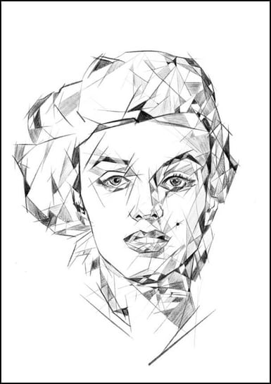 Plakat, Geometryczna Marylin Monroe II, 29,7x42 cm reinders