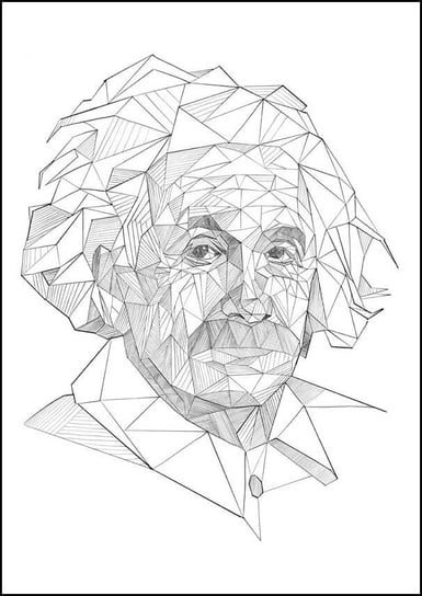 Plakat, Geometryczny Albert Einstein, 59,4x84,1 cm reinders