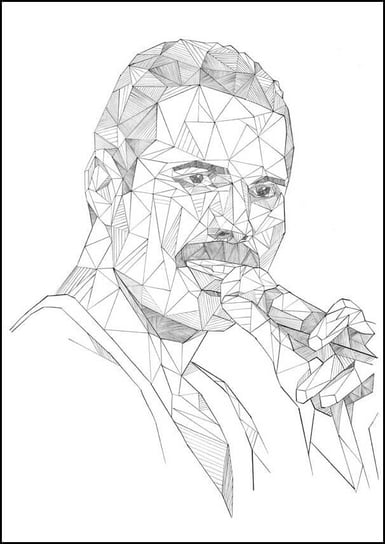 Plakat, Geometryczny Freddy Mercury, 30x40 cm reinders