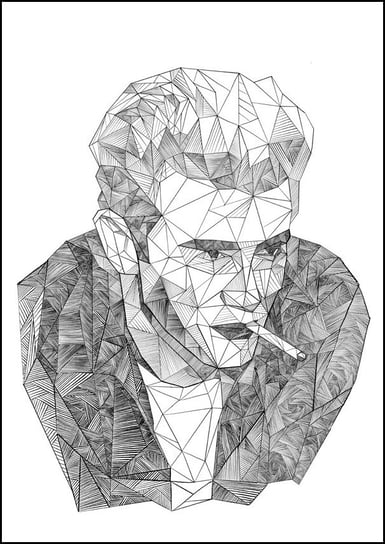 Plakat, Geometryczny James Dean, 21x29,7 cm reinders