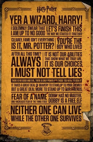 Plakat, Harry Potter Teksty, 61x91,5 cm GB eye