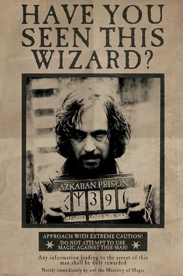 Plakat, Harry Potter - WANTED Sirius Black Maxi, 61x91 cm Pyramid Posters