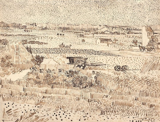 Plakat, Harvest The Plain of La Crau, Vincent van Gogh, 29,7x21 cm reinders