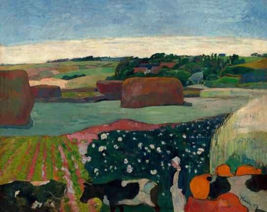 Plakat, Haystacks in Brittany, Paul Gauguin, 100x70 cm reinders