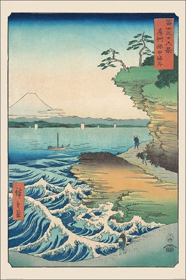 Plakat Hiroshige Seashore At Hoda Wybrzeże Plaża plakaty na ścianę 61x91,5 cm Galeria Plakatu
