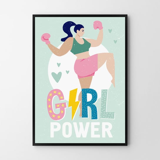 Plakat HOG STUDIO Girl power mięta, 40x50 cm Hog Studio