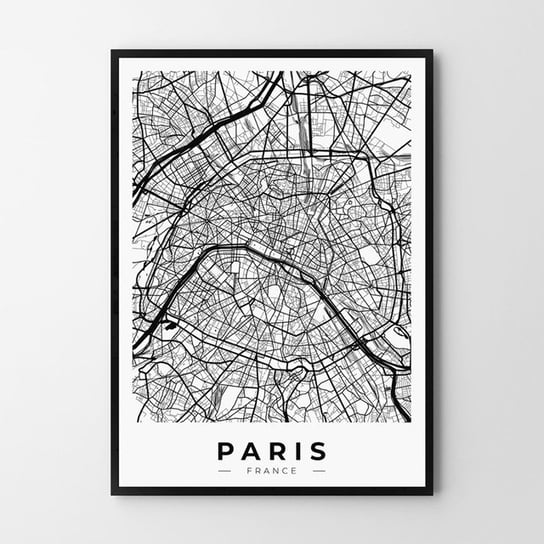 Plakat HOG STUDIO Paryż-mapa,, A4, 21x29,7 cm Hog Studio