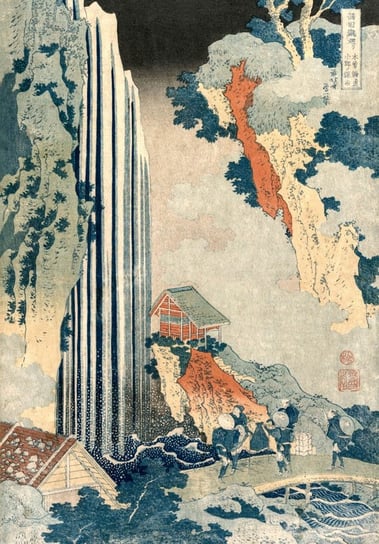 Plakat, Hokusai, Ono Waterfall on the Kiso Road, 40x60 cm reinders