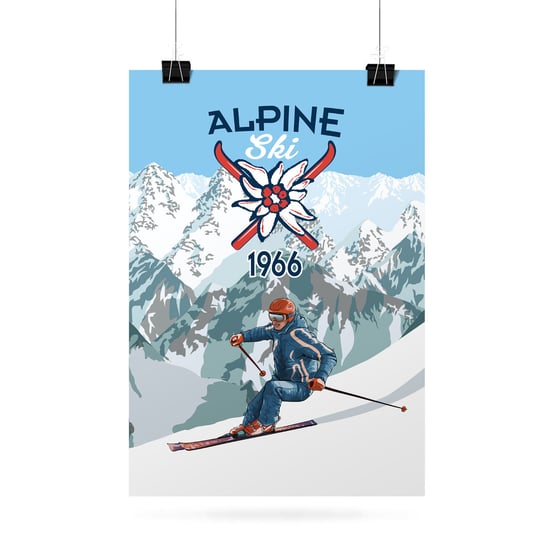 Plakat IKKUNASHOP,  Alpine Ski 1966 40x60 IkkunaShop