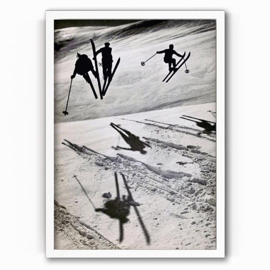 Plakat IKKUNASHOP,  B&W Ski 20x30 Biała ramka IkkunaShop