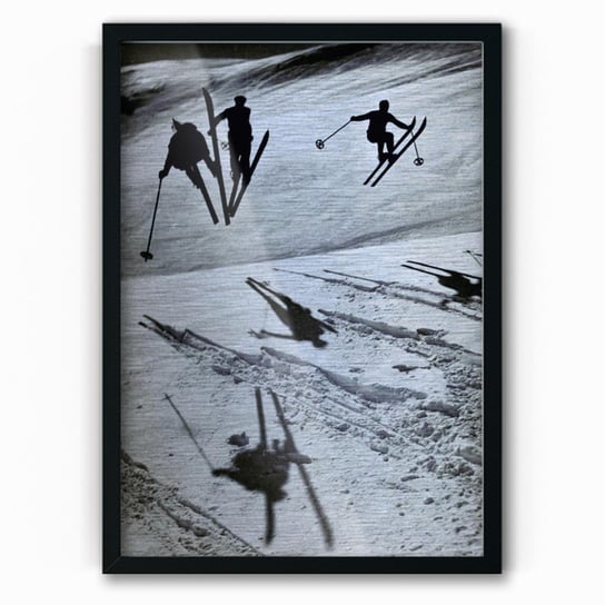 Plakat IKKUNASHOP,  B&W Ski 40x60 Czarna ramka IkkunaShop