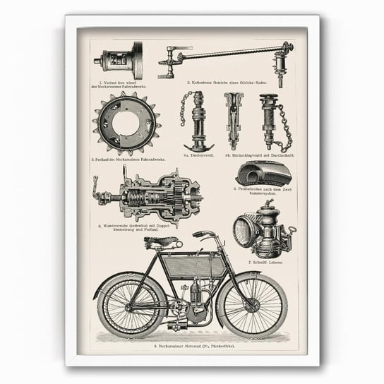 Plakat IKKUNASHOP,  Bicycles 1894 40x60 Biała ramka IkkunaShop
