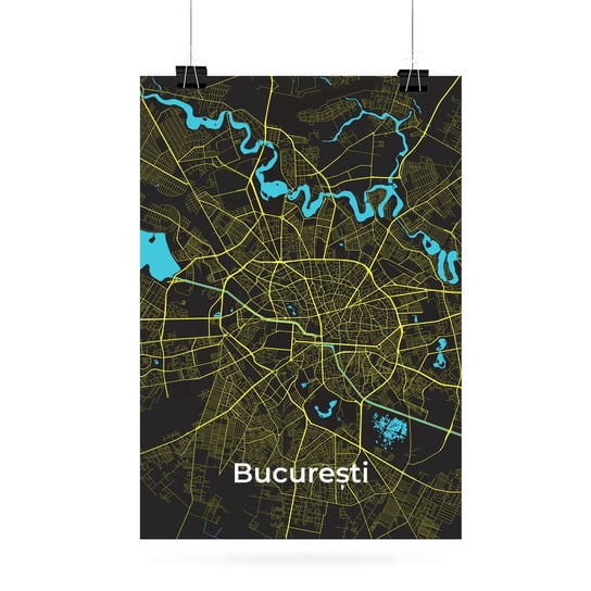 Plakat IKKUNASHOP,  Bucuresti 40x60 Biała ramka IkkunaShop
