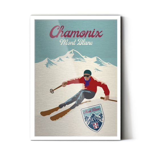 Plakat IKKUNASHOP,  Chamonix Mont Blanc 20x30 Biała ramka IkkunaShop