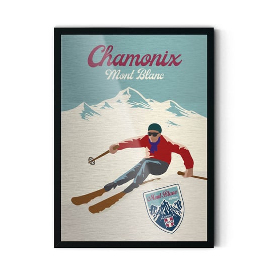 Plakat IKKUNASHOP,  Chamonix Mont Blanc 30x40 Czarna ramka IkkunaShop