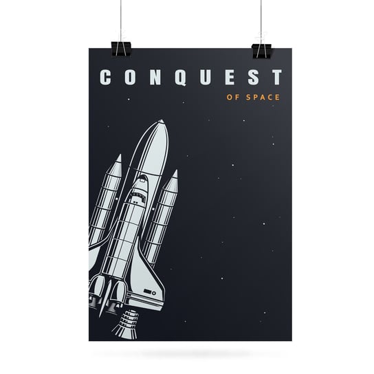 Plakat IKKUNASHOP,  Conquest Of Space Black 20x30 IkkunaShop