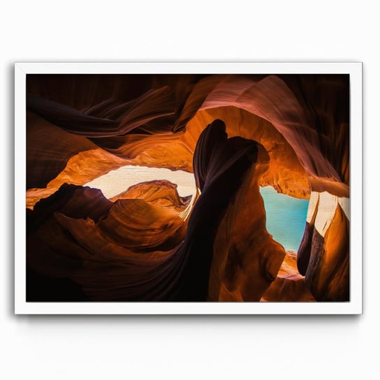 Plakat IKKUNASHOP, Plakat na drewnie Antelope Canyon horisontal 20x30 Biała ramka IkkunaShop