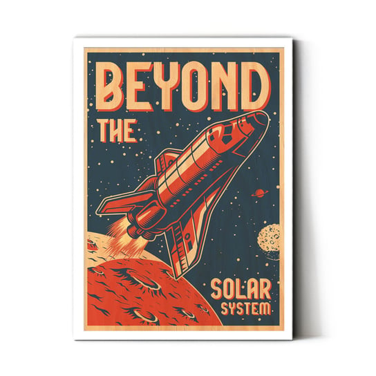 Plakat IKKUNASHOP, Plakat na drewnie Beyond the solar system 20x30 Biała ramka IkkunaShop