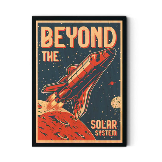 Plakat IKKUNASHOP, Plakat na drewnie Beyond the solar system 40x60 Czarna ramka IkkunaShop