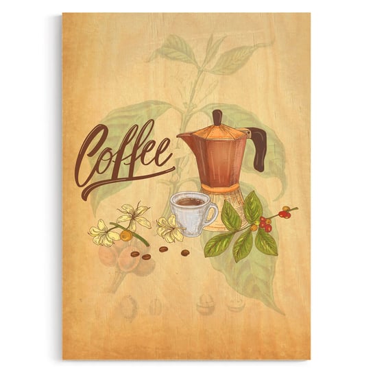 Plakat IKKUNASHOP, Plakat na drewnie Coffee 40x60 IkkunaShop