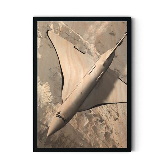 Plakat IKKUNASHOP, Plakat na drewnie Concorde 30x40 Czarna ramka IkkunaShop