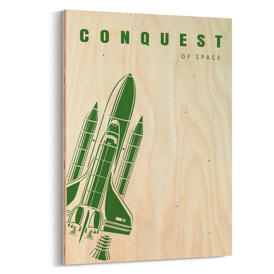 Plakat IKKUNASHOP, Plakat na drewnie Conquest Of Space Green 30x40 IkkunaShop