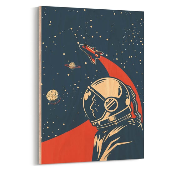 Plakat IKKUNASHOP, Plakat na drewnie Cosmonaut in Space 30x40 IkkunaShop