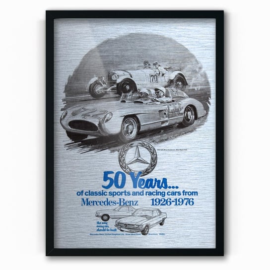 Plakat IKKUNASHOP, Plakat na metalu 50 Years MERC 40x60 Czarna ramka IkkunaShop