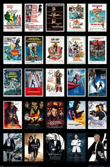 Plakat James Bond 25 Filmów plakaty na ścianę filmowe 61x91,5 cm James Bond