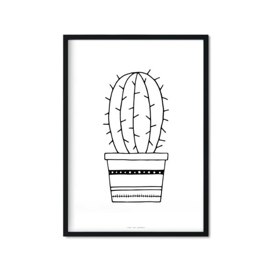 Plakat Kaktus (II), biało-czarny, 40x50 cm Love The Journey