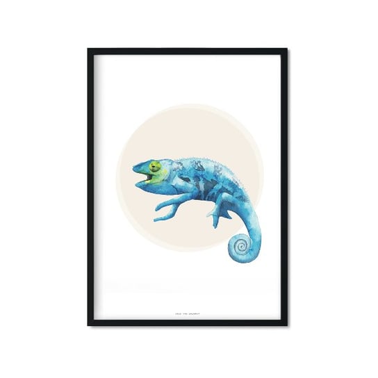 Plakat Kameleon, beżowo-niebieski, 40x50 cm Love The Journey