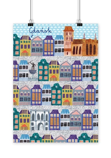 Plakat Kamieniczki Gdańsk 21x30 Love Poland Design