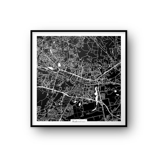 Plakat Katowice Mapa 50x50 cm Peszkowski Graphic