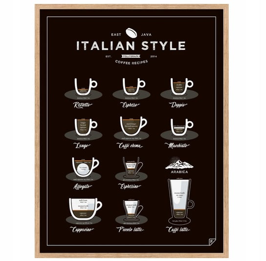 Plakat Kawa Italian Style Coffee 40X50 Cm Inna marka