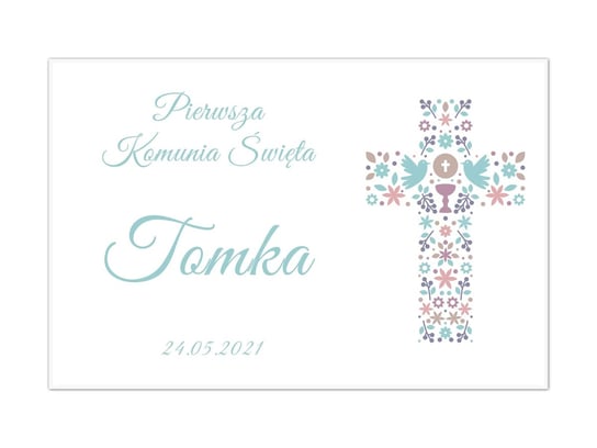 Plakat komunijny personalizowany - I Komunia Święta - 90x60 cm Congee.pl
