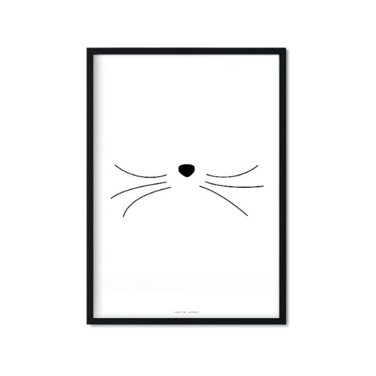 Plakat Kot, biało-czarny, 30x40 cm Love The Journey