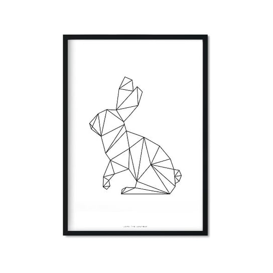 Plakat Królik, biało-czarny, 50x70 cm Love The Journey
